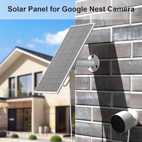 Solar Panel for Google Nest Camera, 5W Solar Power Charger for Nest 2 Pack