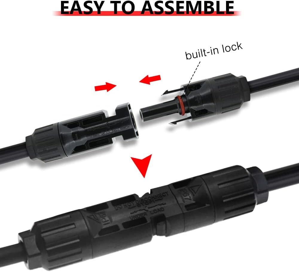 Solar Panel Y / T Branch Cable Connection Waterproof Adapter Connector Extension