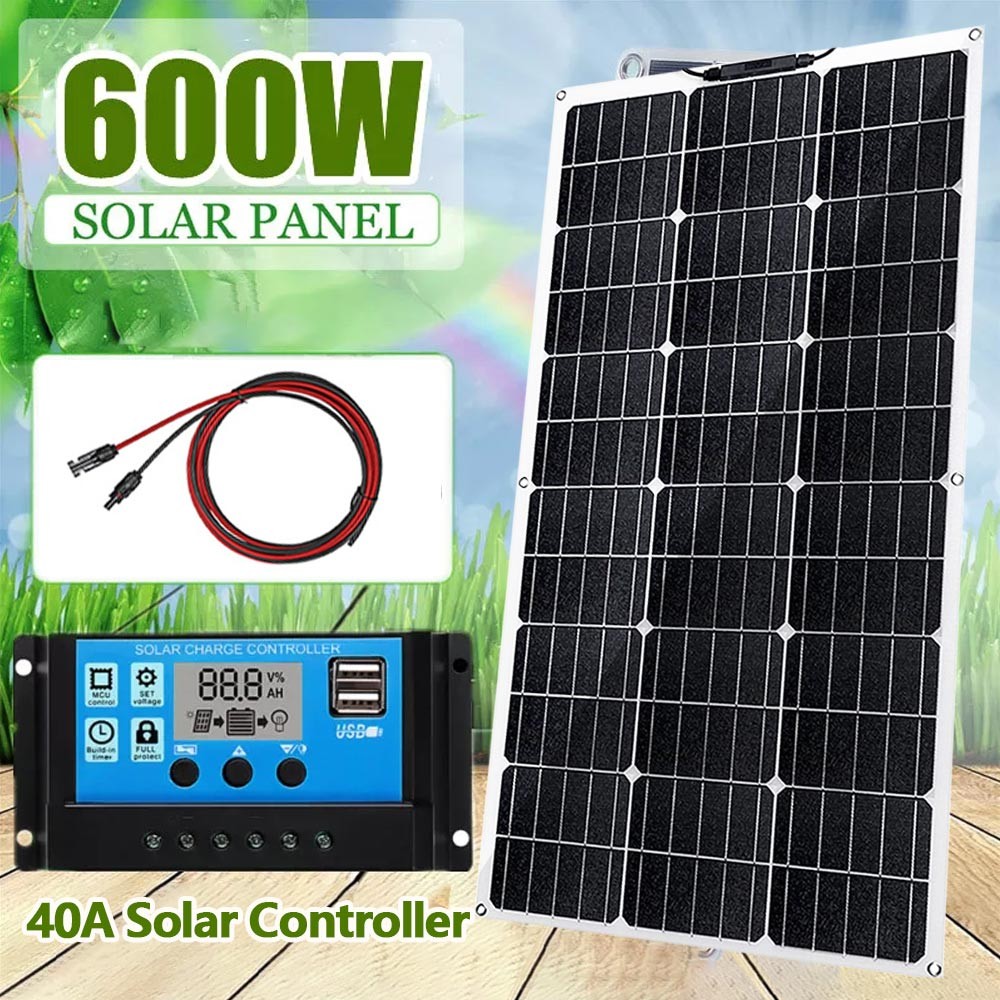 150W Solar Panel Mono 12V Battery Charge RV PV Home Off-Grid Battery Power Grid