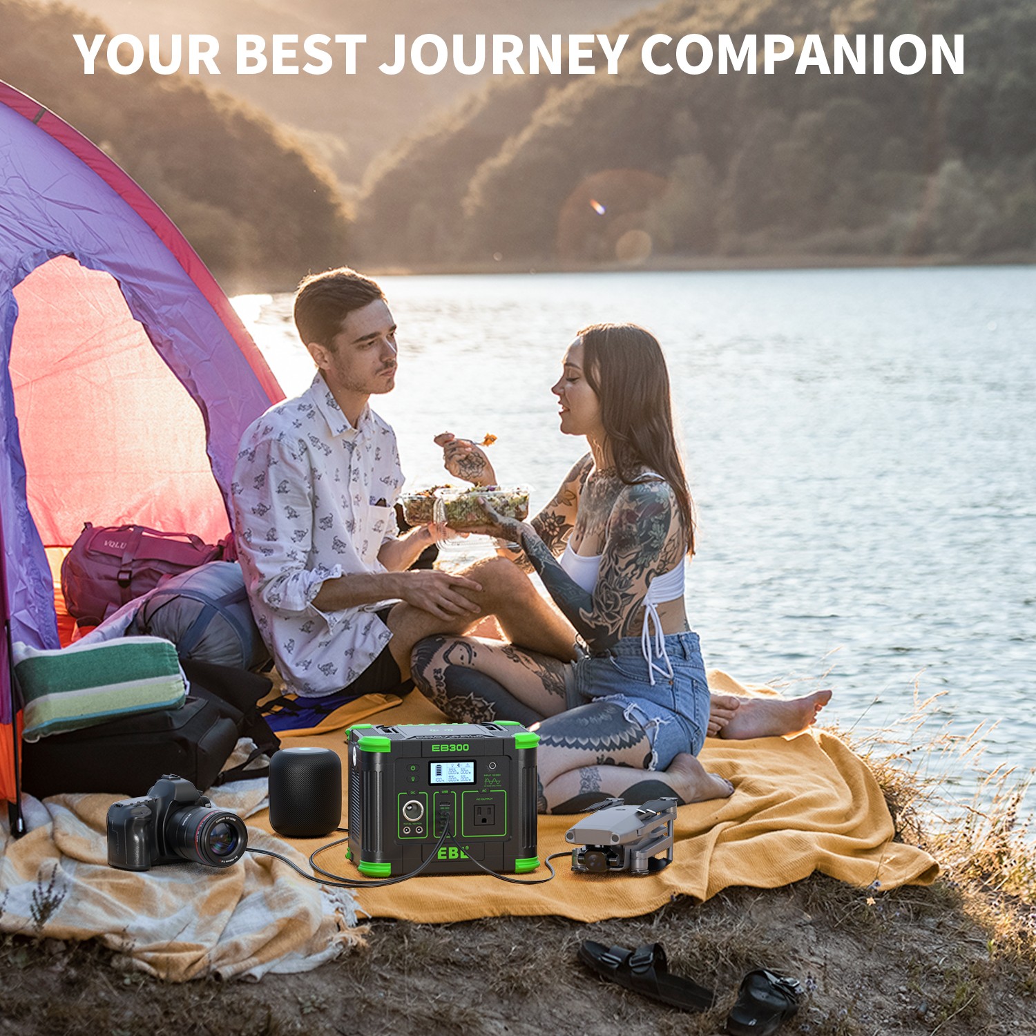 330W 288.6WH Power Station Portable Solar Generator RV Backup LiFePO4 Battery