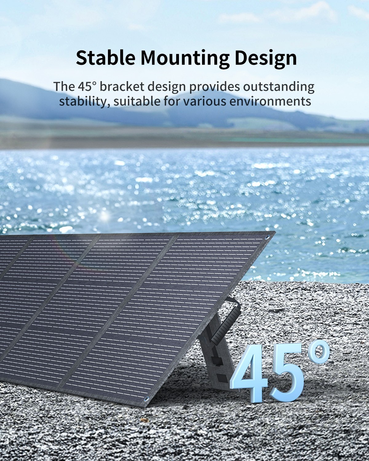 ABOK 200W Portable Solar Panel with Kickstand Foldable & Durable IP68 Waterproof