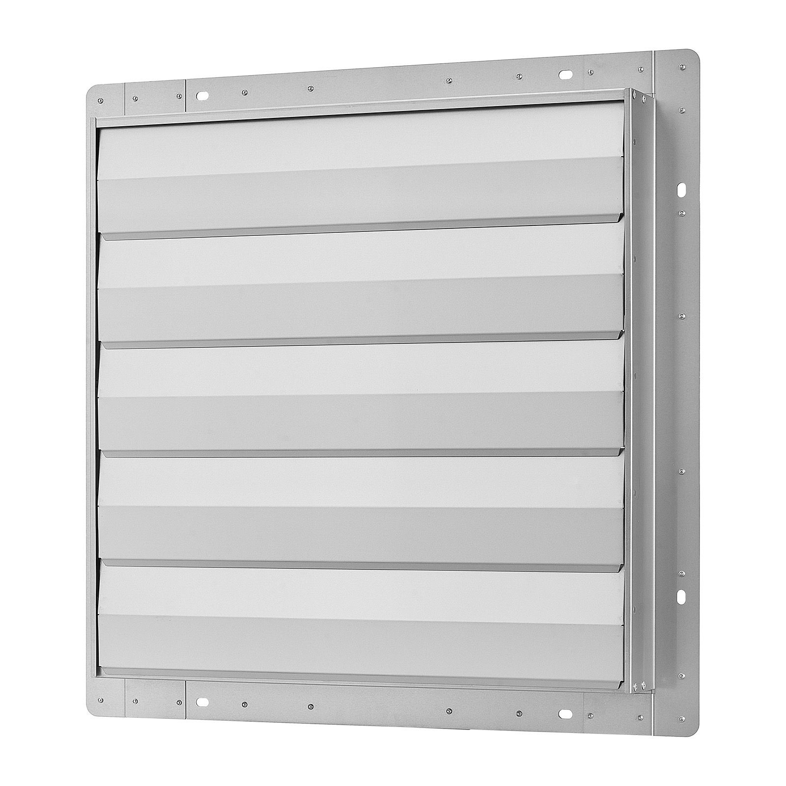 24 Inch Shutter Exhaust Fan Wall Mounted Automatic Louvers Silver, Sturdy Steel