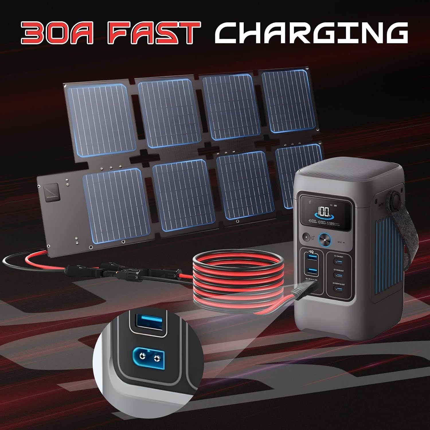 Ultra-Durable 10FT XT60 Cable – 30A High-Efficiency Solar Charging Solution