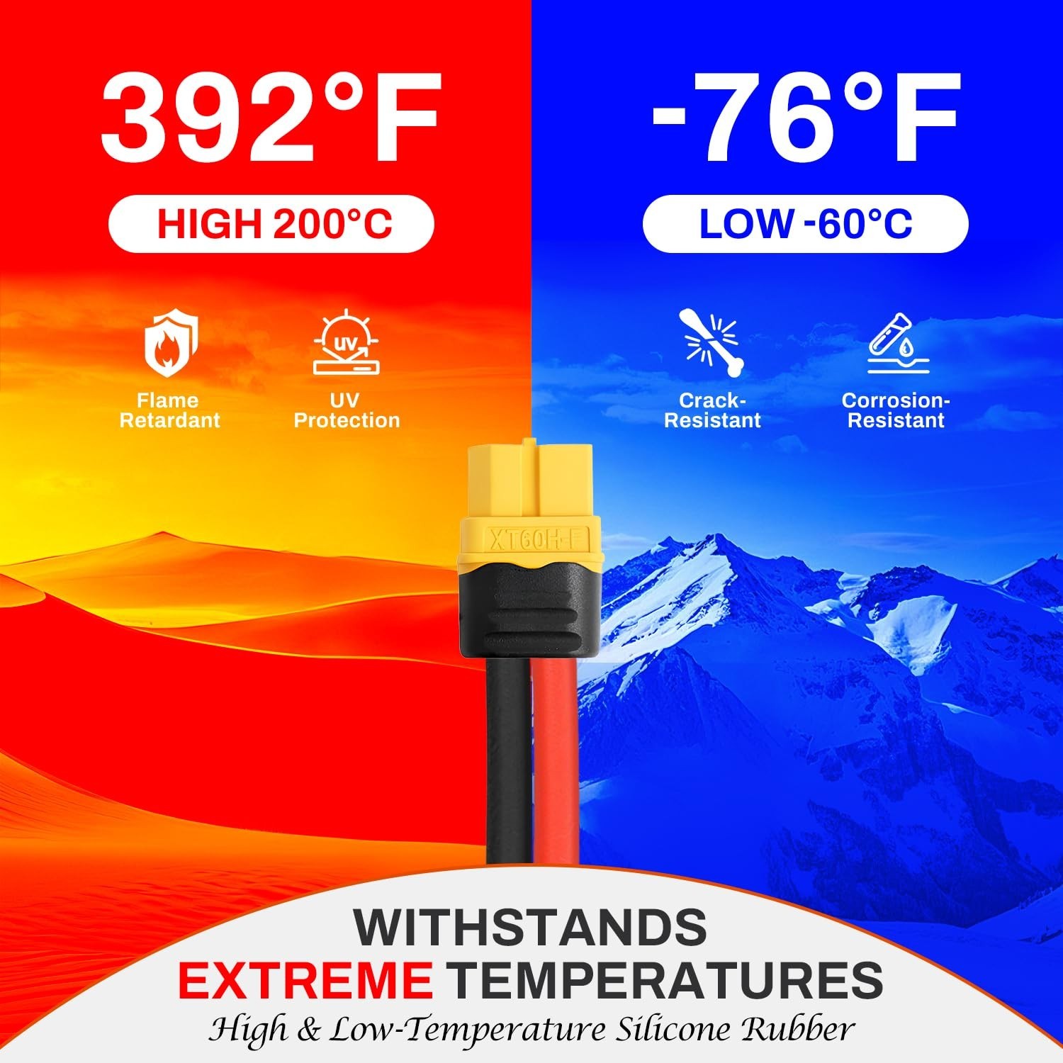 10Ft XT60 Extension Cable 12AWG – Waterproof Solar Connector for Efficient Power