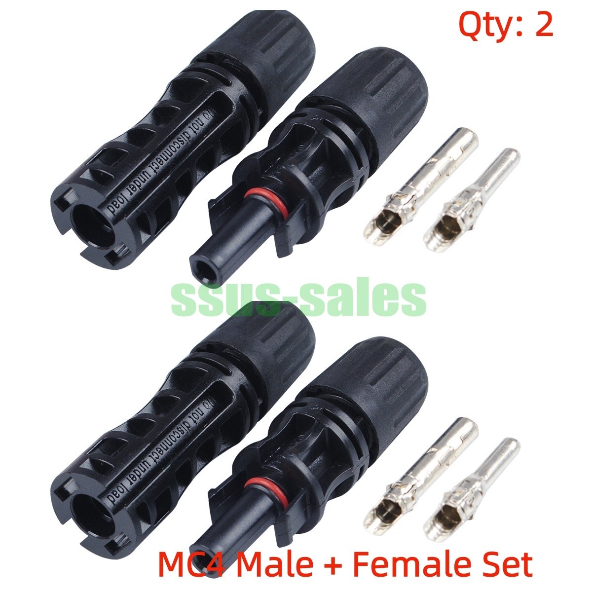 X2 MC4 Solar Connectors 1500V 30A Male Female Plug Socket PV Panel Cable