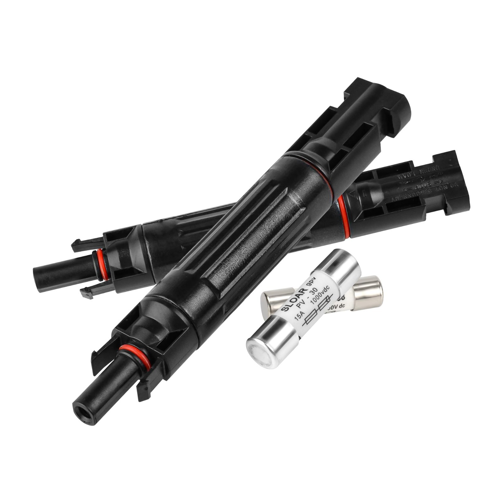 15A 1000V Solar Fuse Holder IP67 Inline Connectors for PV Panel – 2 Pack