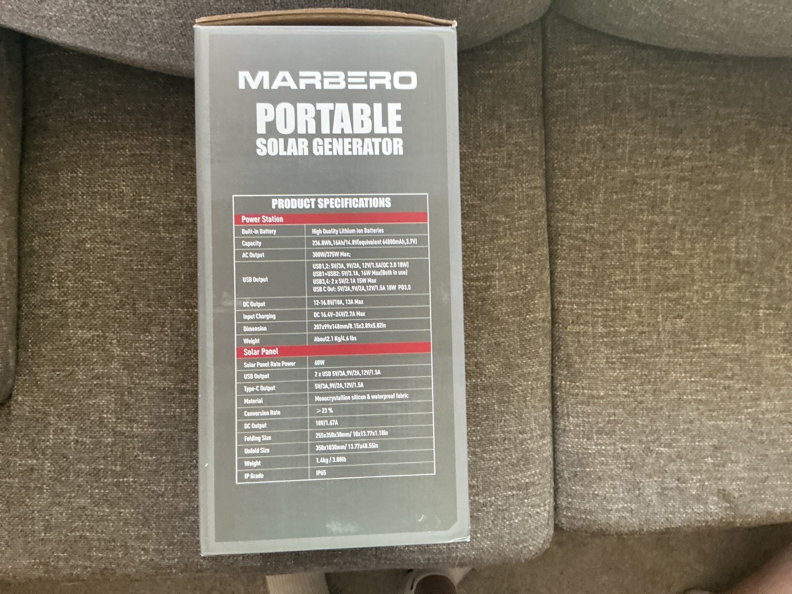Marbero Portable Power Station 300W 237Wh Camping Solar Generator Backup Lithium