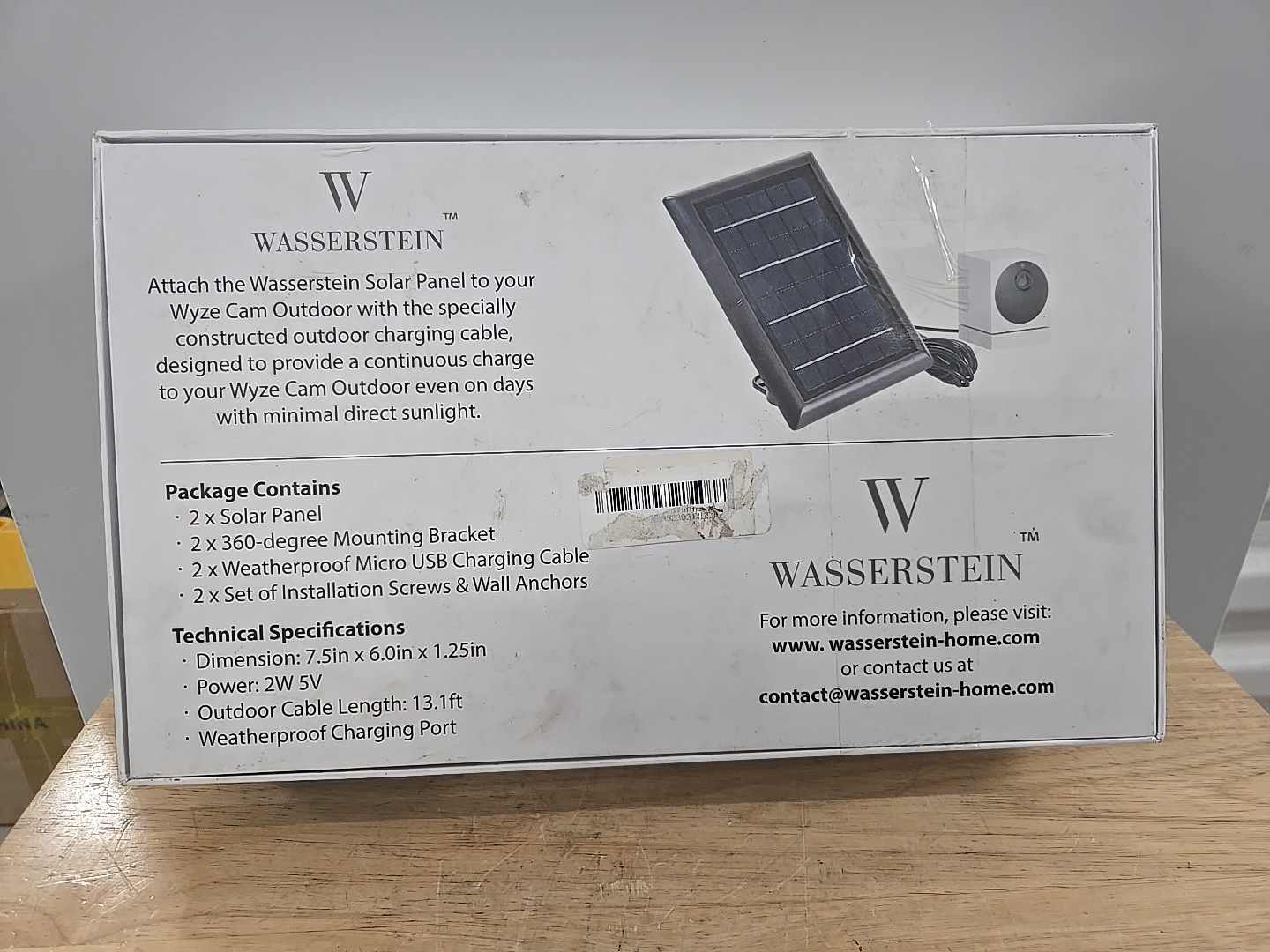 Wasserstein Solar Panel Compatible with Wyze Cam Outdoor – White