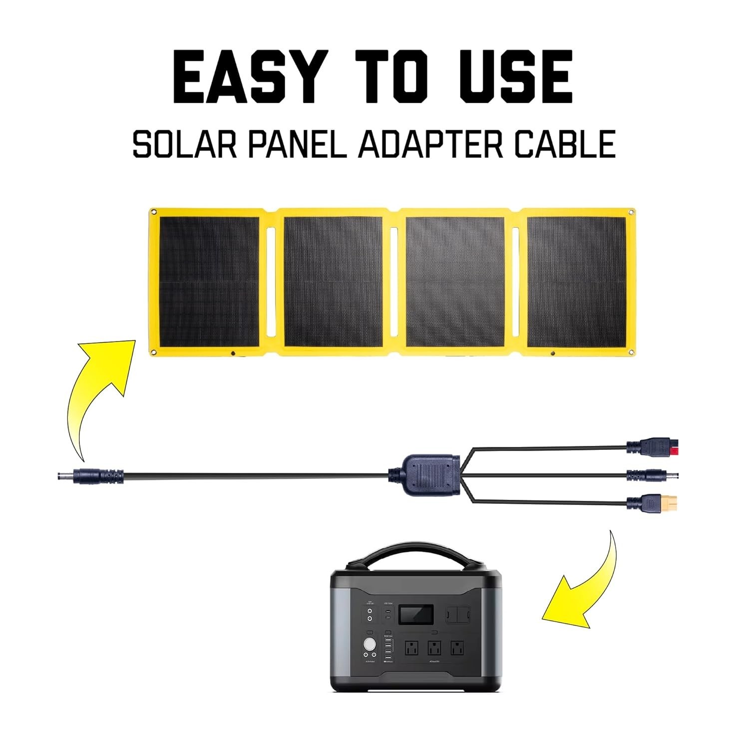 Solar Panel Adapter Cable DC5521 XT60 Anderson Connectors 5ft 1.5m for Portable