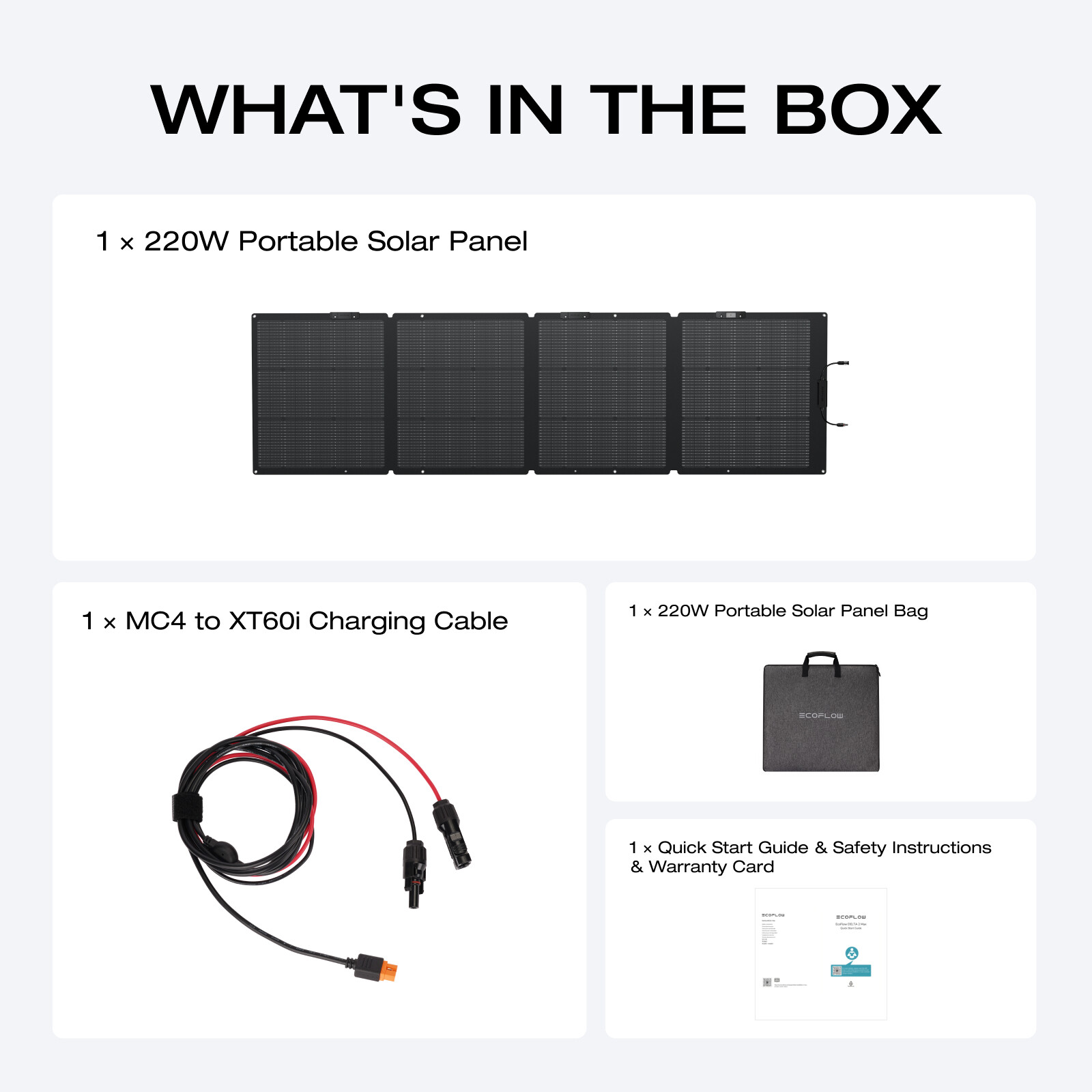 EcoFlow 220W NextGen Solar Panel Kit Waterproof IP68 for Outdoor Camping RV
