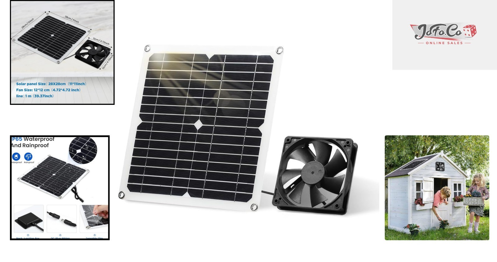 Eco-Friendly 12W Solar Panel Fan Kit for Livestock and Garden Ventilation