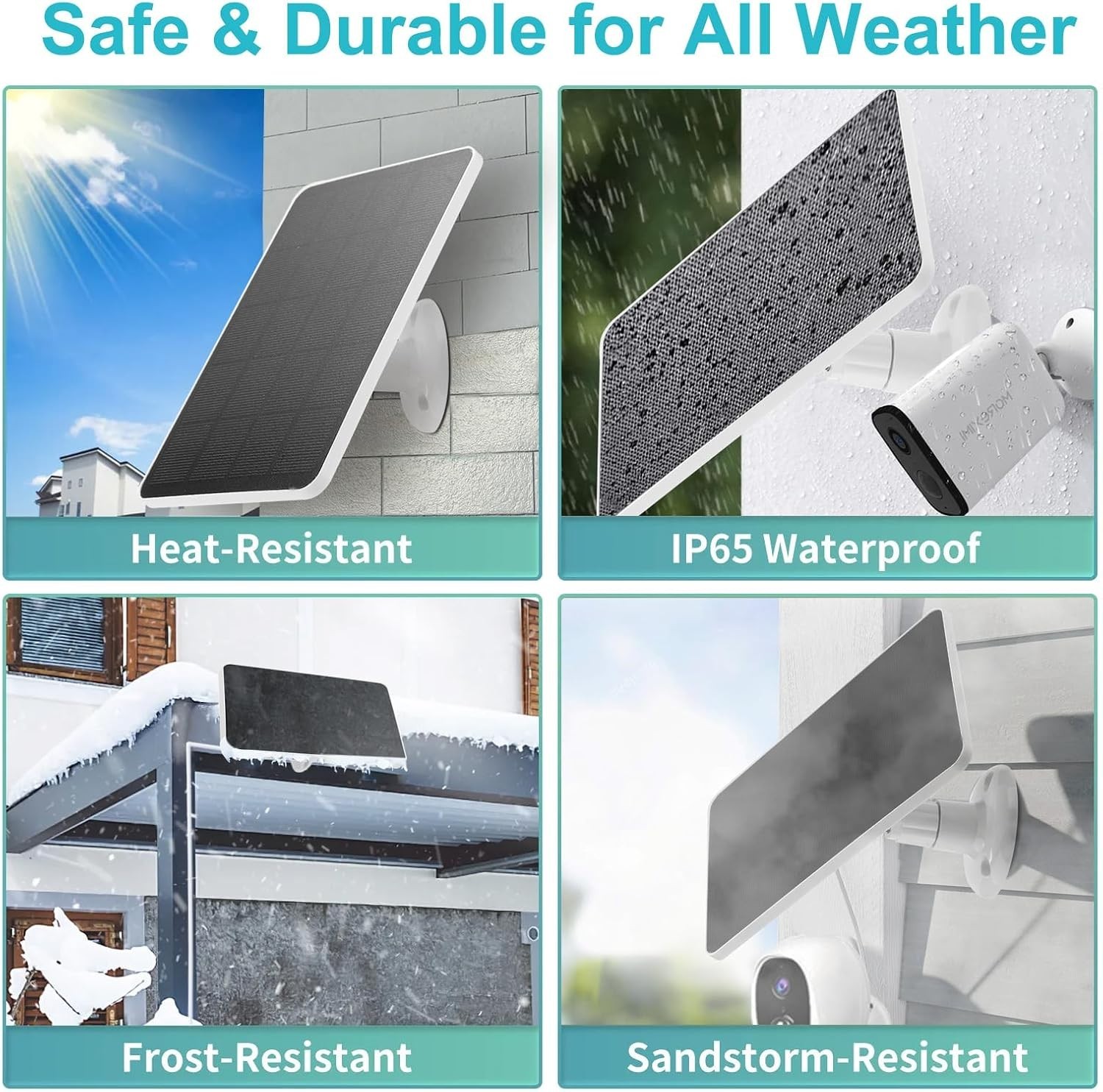 Compact Solar Panel Kit for Outdoor Security Cameras