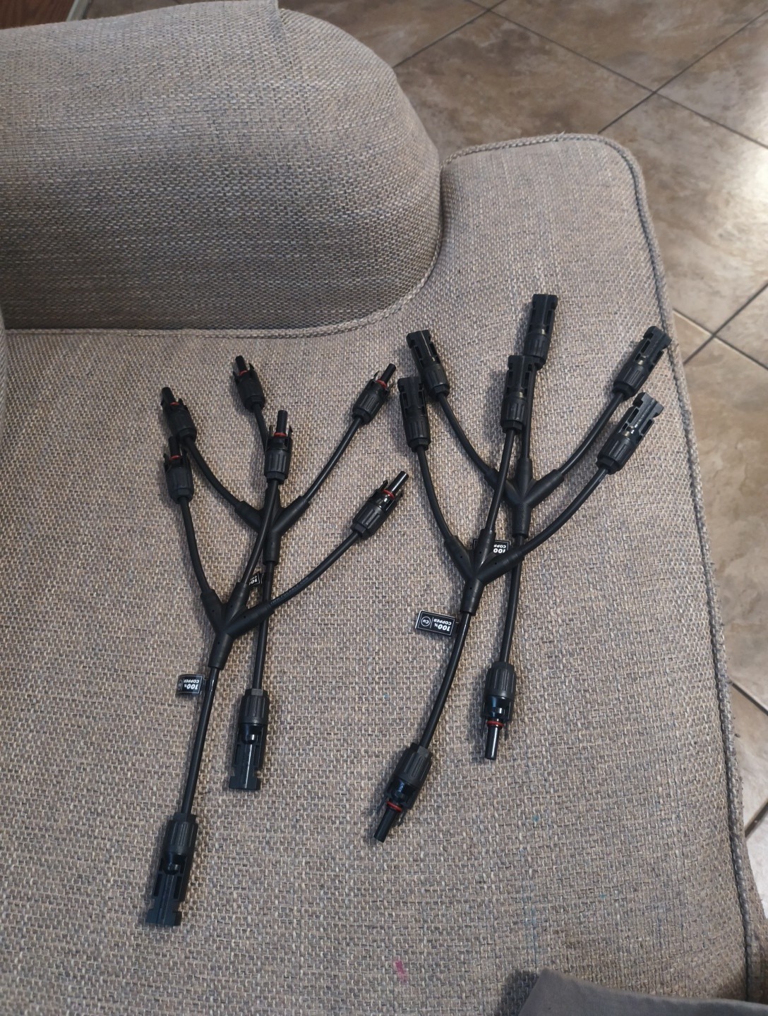 BougeRV 2pair Solar Y Branch Connectors Solar Panel Parallel Connectors 1 to 3