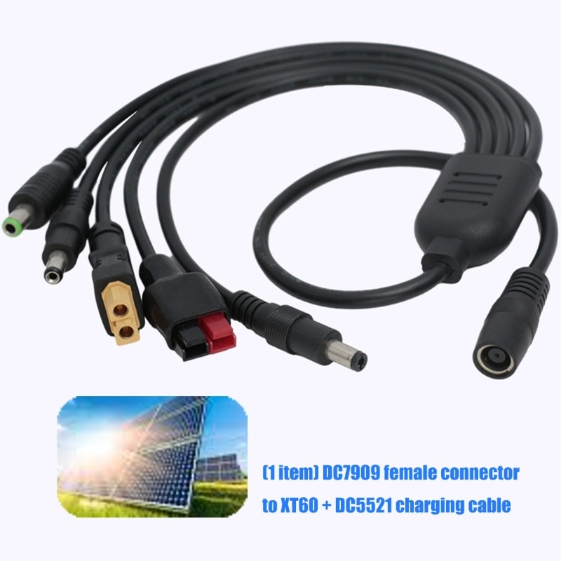 Solar Charging Adapter DC7909 Female to XT60 DC5521 DC6530 Cord Safe Features