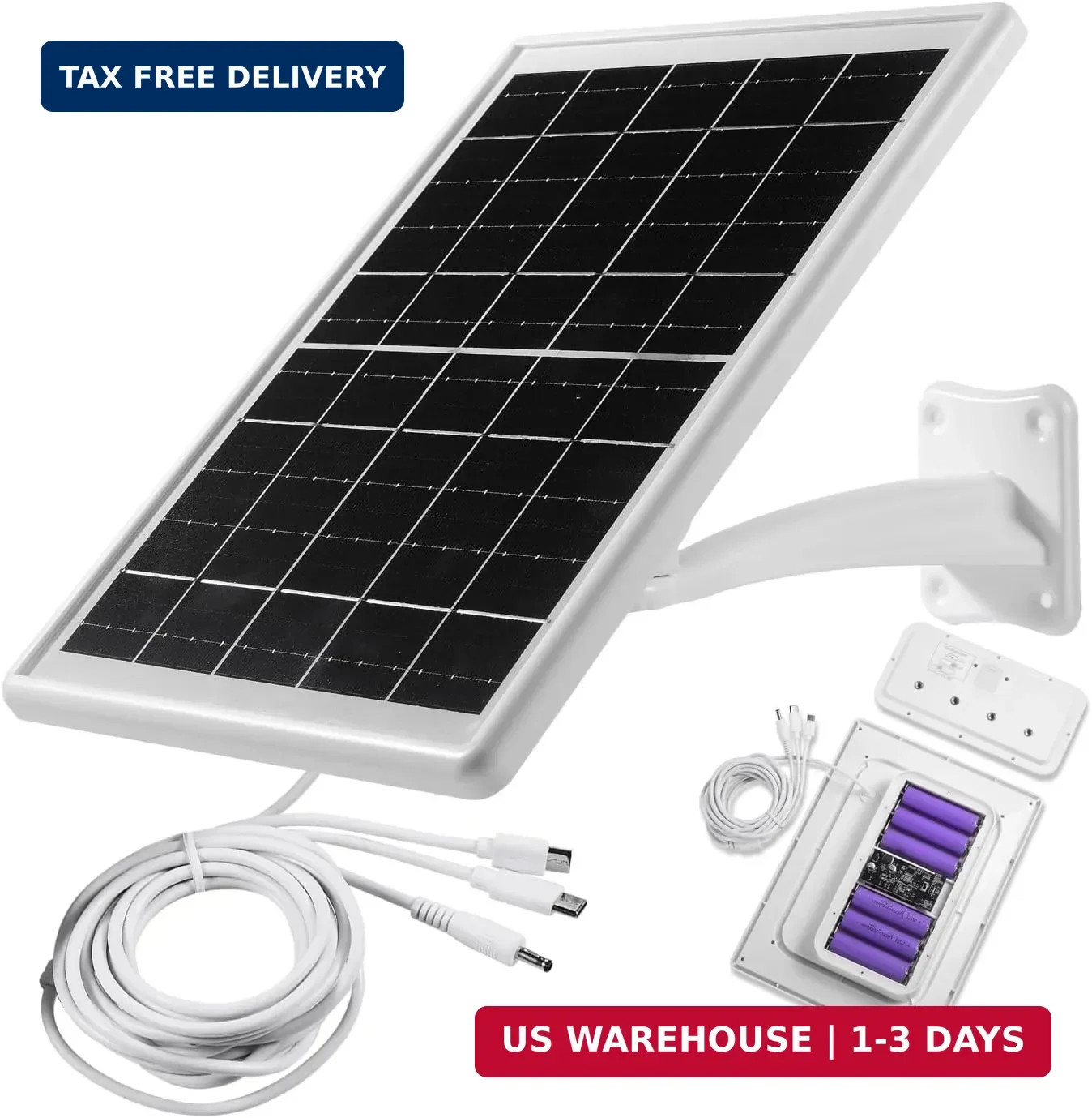 Solar Panel for Device DC 5V Type-C Micro USB DC Port builit in 12000mAh Battery