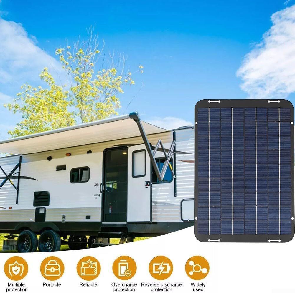 60W Solar Panel 18V Trickle Charger Battery Charger Kit Maintainer Boat Car RV