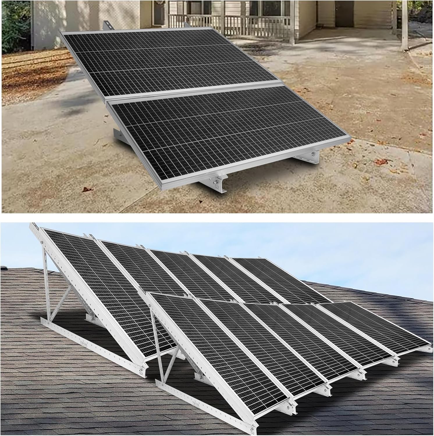 2 Sets 45″ Solar Panel Mount Brackets for 100-400 Watts Solar Panel with Enhance
