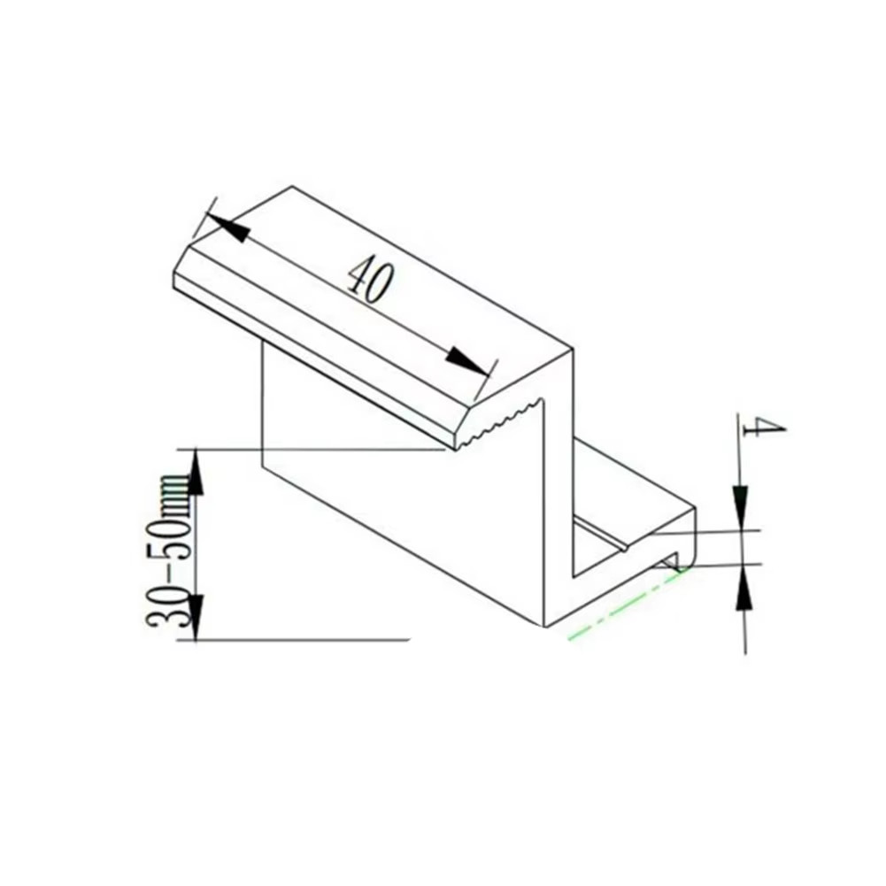 10Pcs Solar Photovoltaic Bracket Aluminum Alloy Clamp for Solar Module Solar Pan