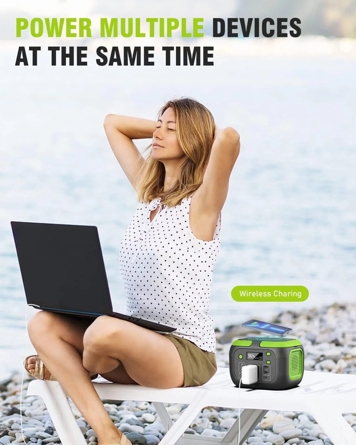 SinKeu 200W Portable Power Station, 42000mAh Solar Generator with 110V AC Outlet