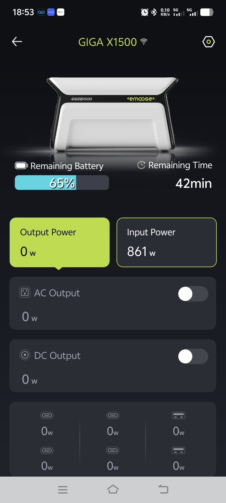 Emoose GigaX 1500wh- 2400W Peak Portable Power Station 1500Wh Battery OPEN BOX