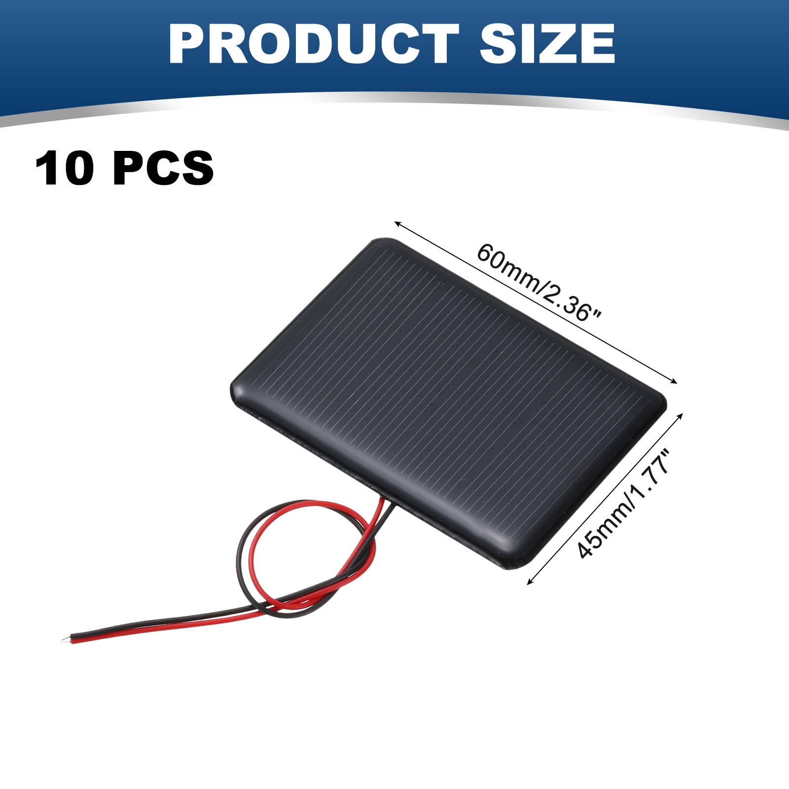 10Pcs 2V 0.24W 120mA Mini Solar Panels with Cable