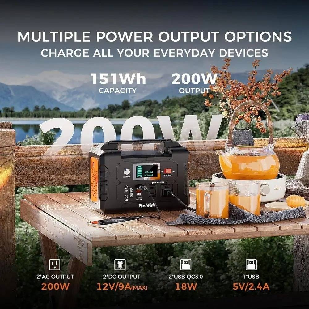 Portable Power Station 40800mAH Backup Power Battery Pack 110V AC Outlets Genera