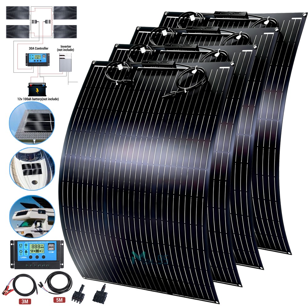 100W 200W 400W Watt 12v Mono Solar Panel RV Camping Home Off Grid Caravan Boat