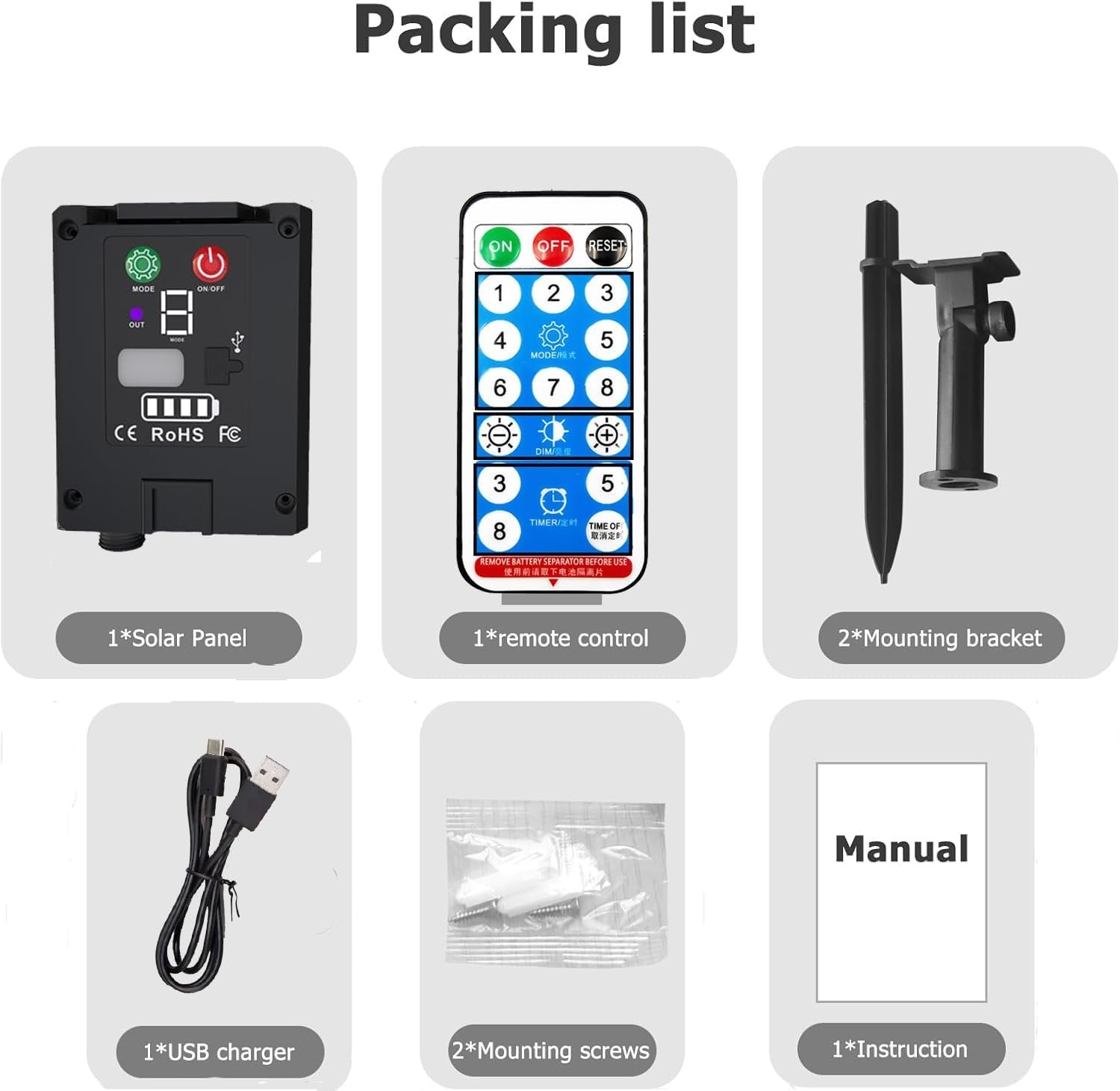 Solar Panel for Outdoor Lights 3V Solar Outlet with Remote Control