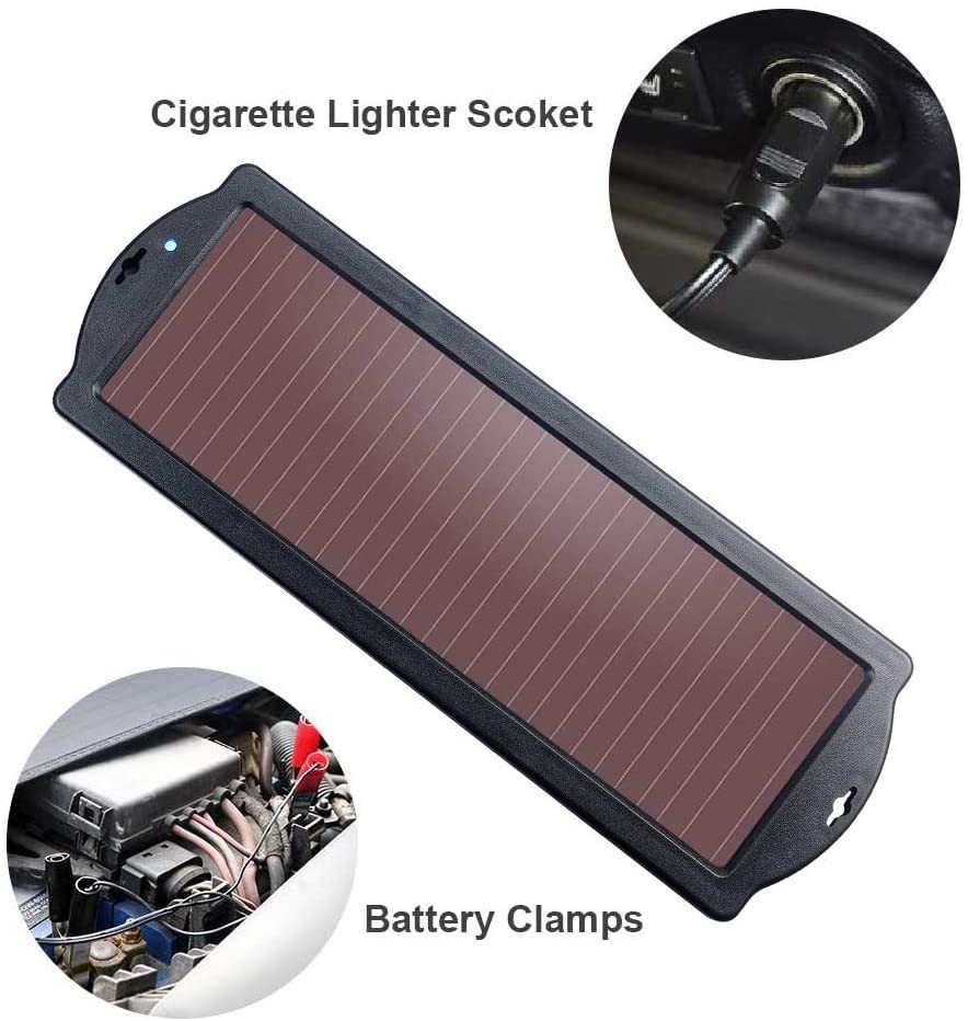 2.5W Solar Panel 12V Trickle Charger Battery Charger Kit Maintainer Boat Car RV