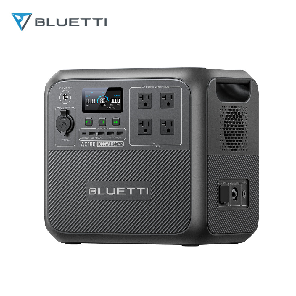 BLUETTI AC180 1152Wh Portable Power Station+Optional Solar Panel Off-Grid Use