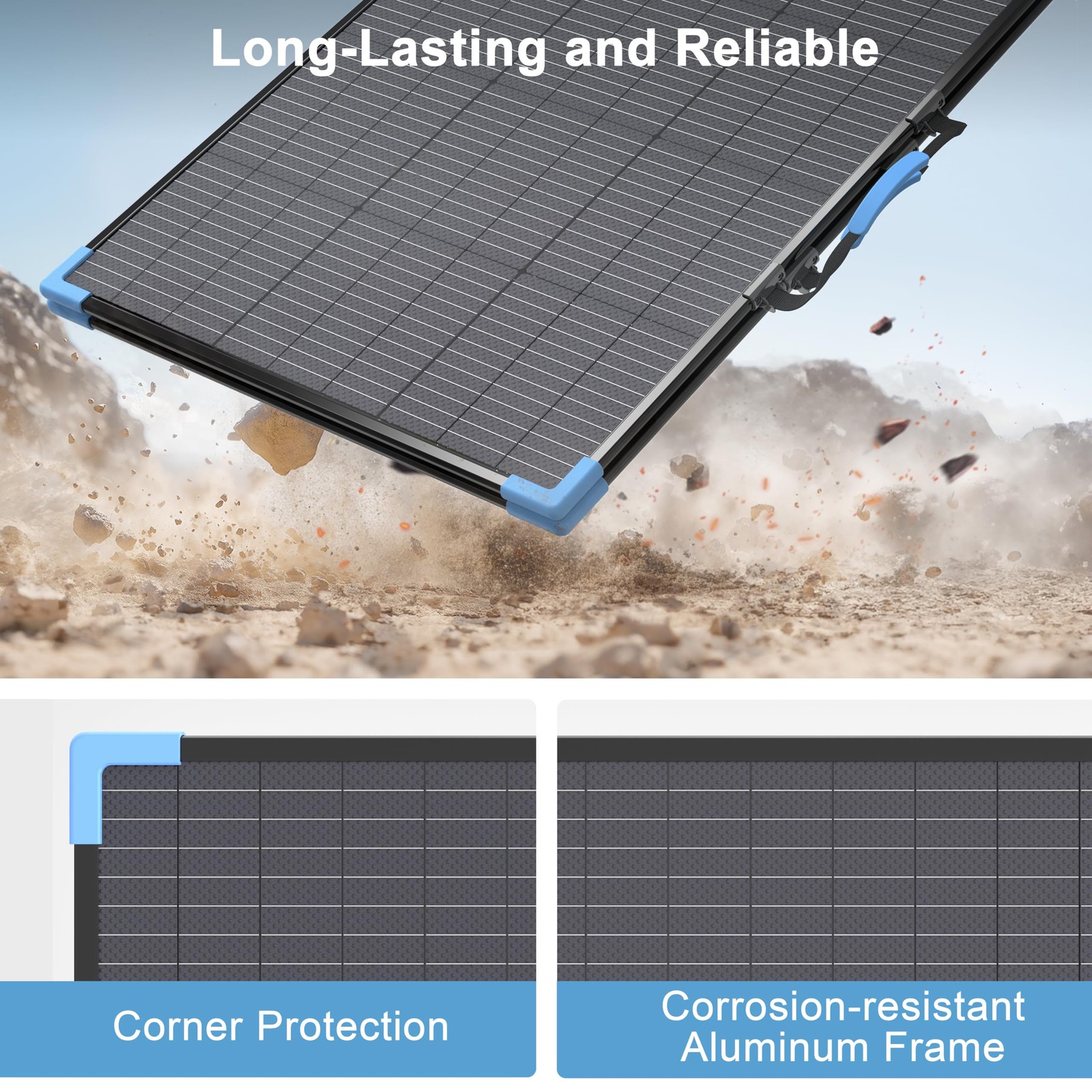 E-POWO 220W Bifacial Portable Solar Panel for Power Station, 23.5% High Effic…