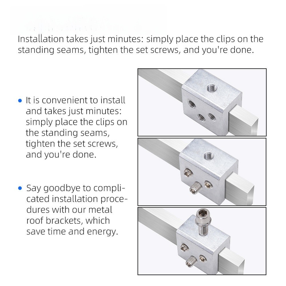 Standing Seam Clamps Aluminum Alloy Construction For Solar Panel Systems