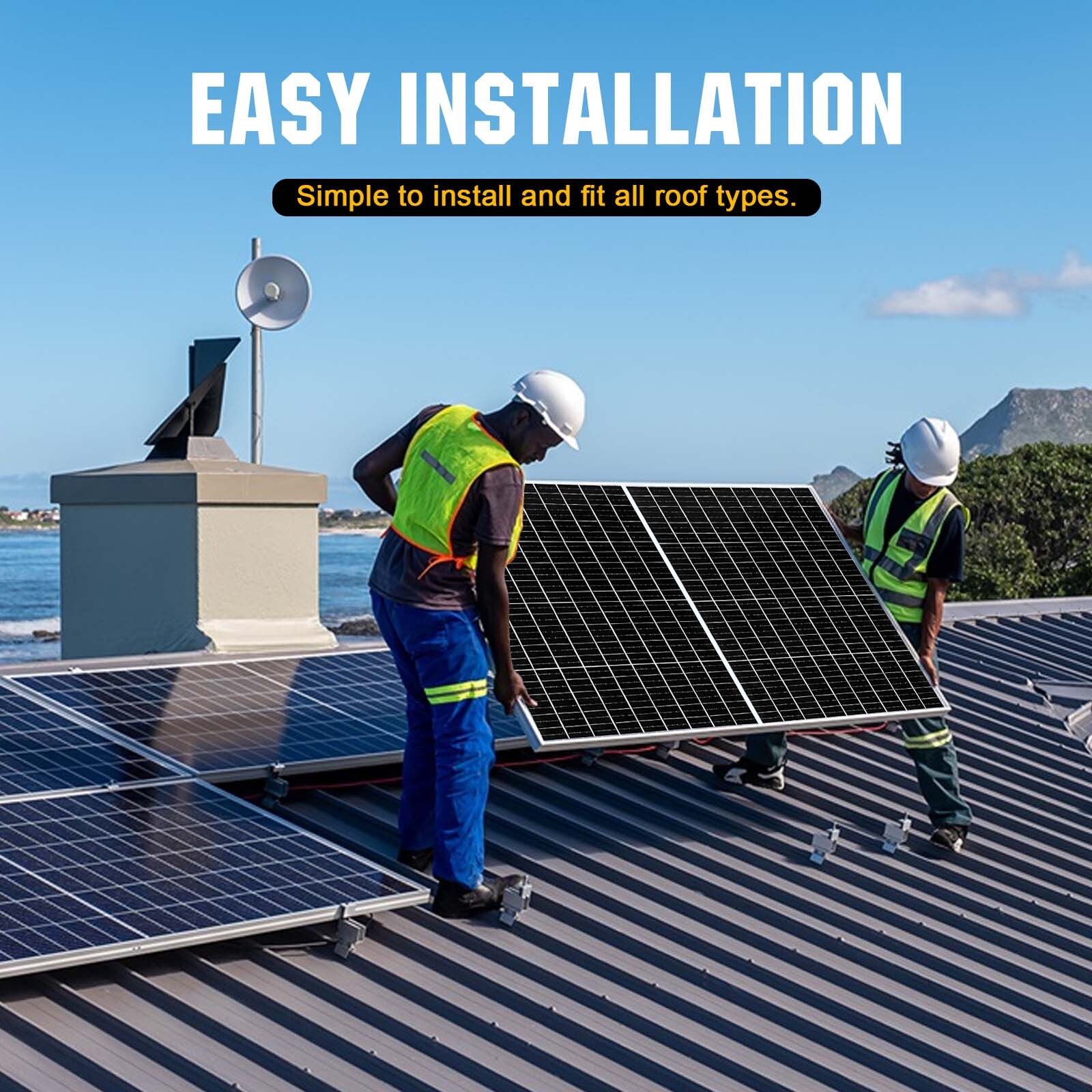 200W Watt Monocrystalline Solar Panel 12V Charging Off-Grid Battery RV Home Boat