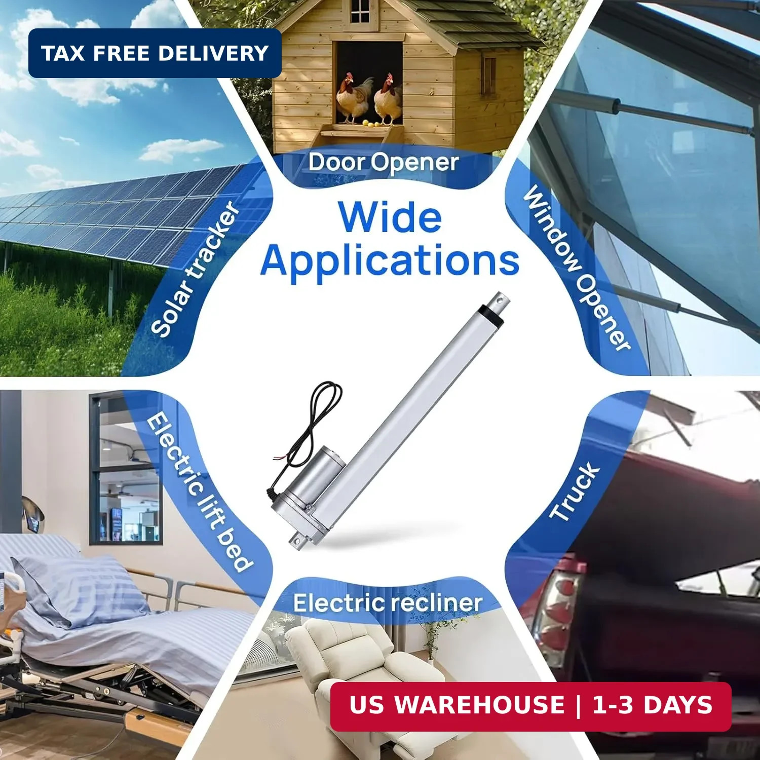 ECO-WORTHY Heavy Duty 330lbs/1500N Solar Tracker Linear Actuator Multi-Functions