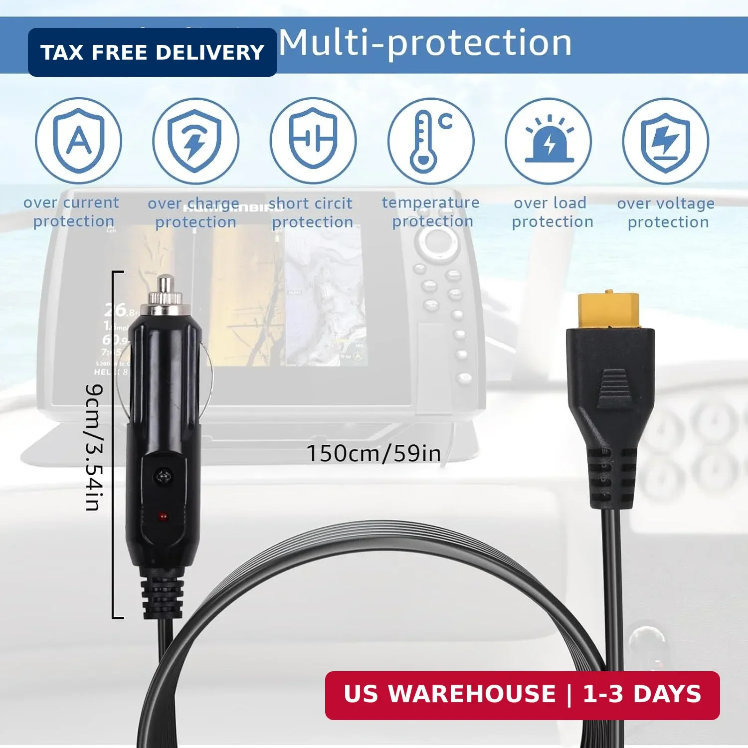 Portable12V/24V car Charger Suitable for Ecoflow Delta/River, Bluetti EB55, Anke