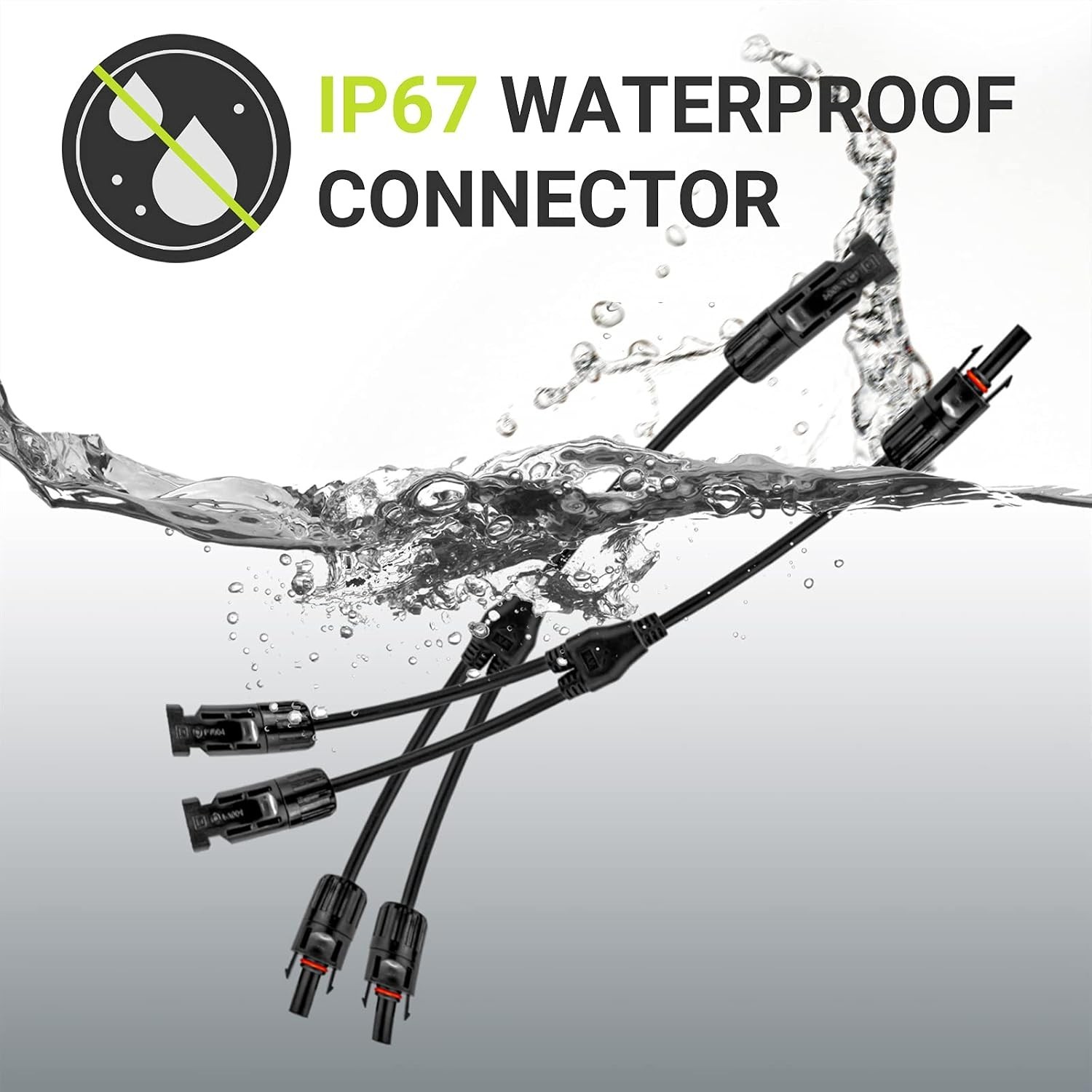 Solar Y Cable Connector 2 to 1 Adaptor Kit MC4 Plug Play