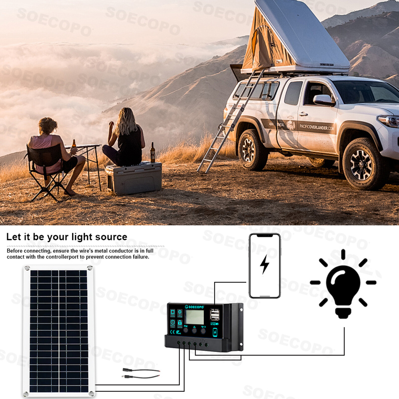 7000W Complete Solar Panel Kit Solar Power Generator 100A 110V/220V Home System