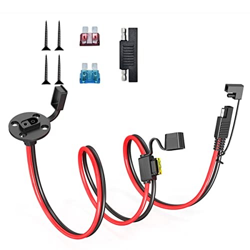 SAE Power Socket to SAE Connector Extension Cable,14AWG Panel 3.3FT SAE Cable