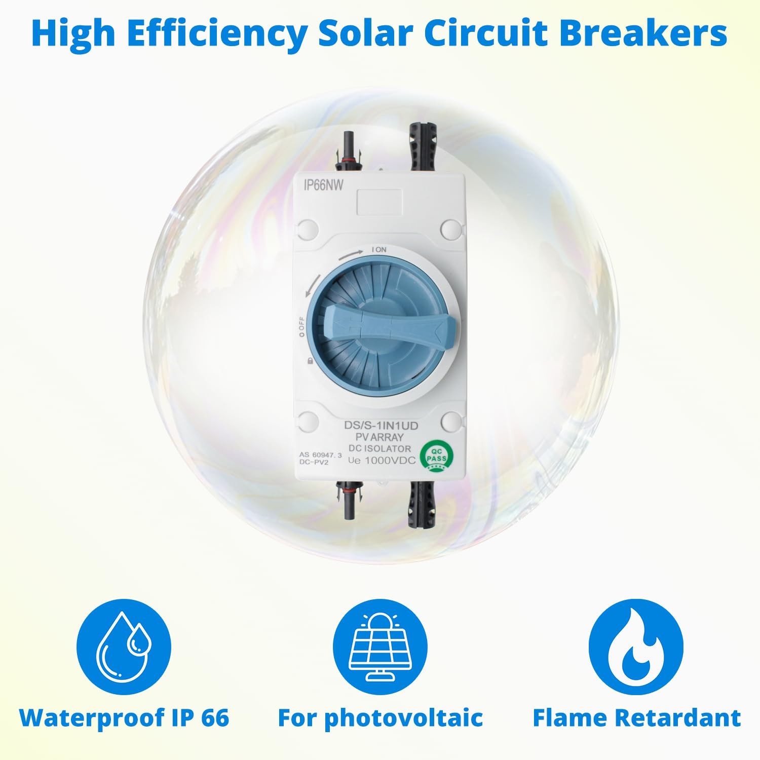 Solar Panel Disconnect Switch – HXH 1000V DC Isolator Switch, 1-in-1-out, 32A…
