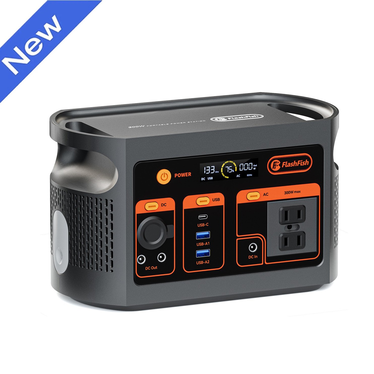 FlashFish E103 Portable Power Station 300W 179.2Wh LiFePO4 Solar Generator