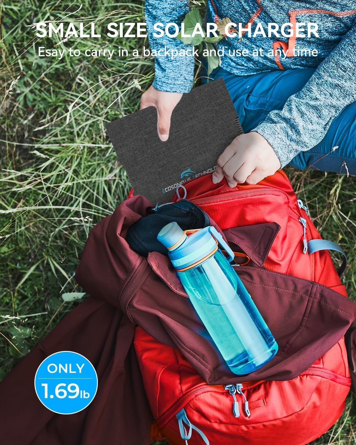 Ecosonique 30W Portable Solar Charger | Lightweight, Waterproof & Fast Charging