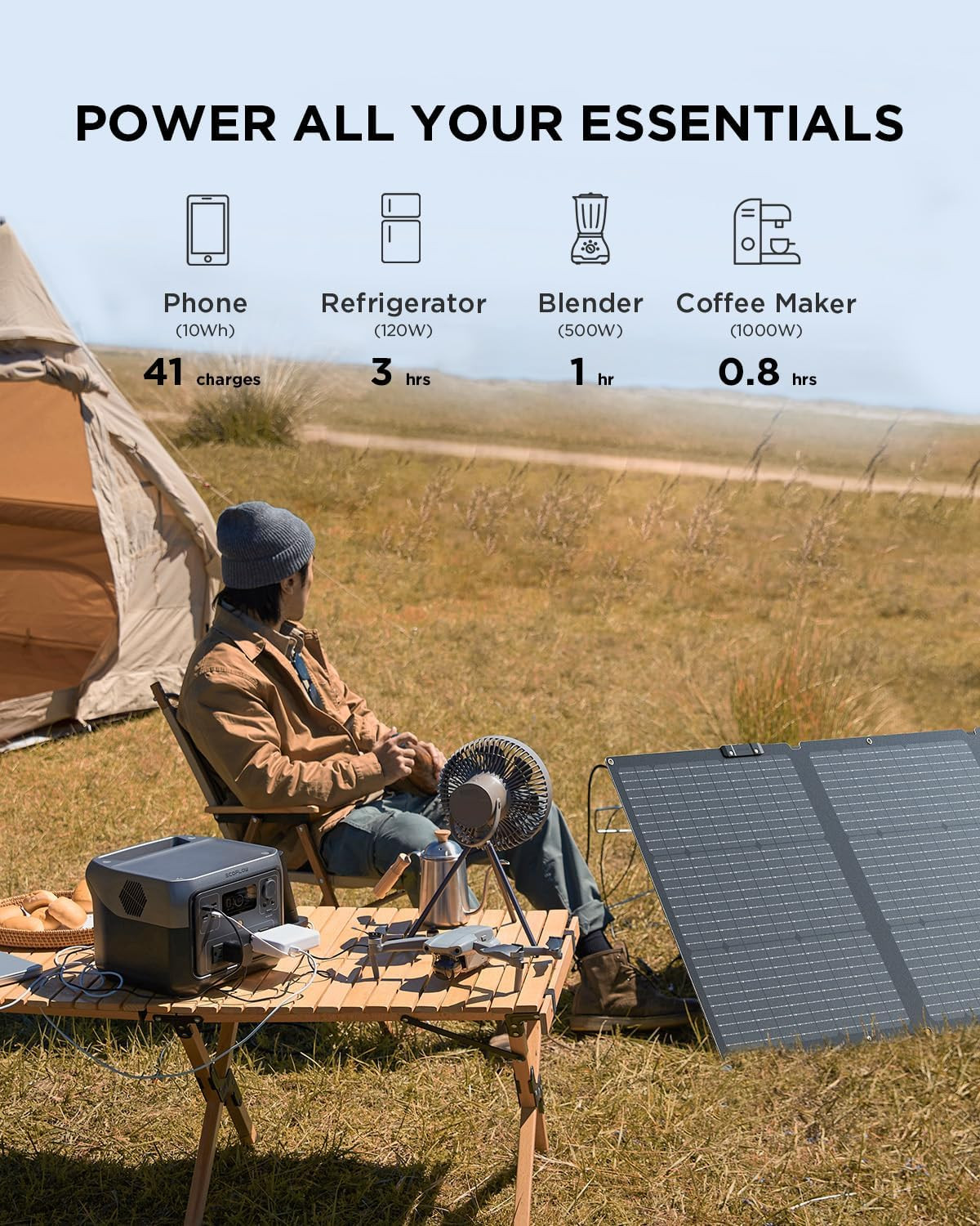 EF ECOFLOW River 2 Max 500 Solar Generator 499Wh Long-Life Lifepo4 Portable Powe