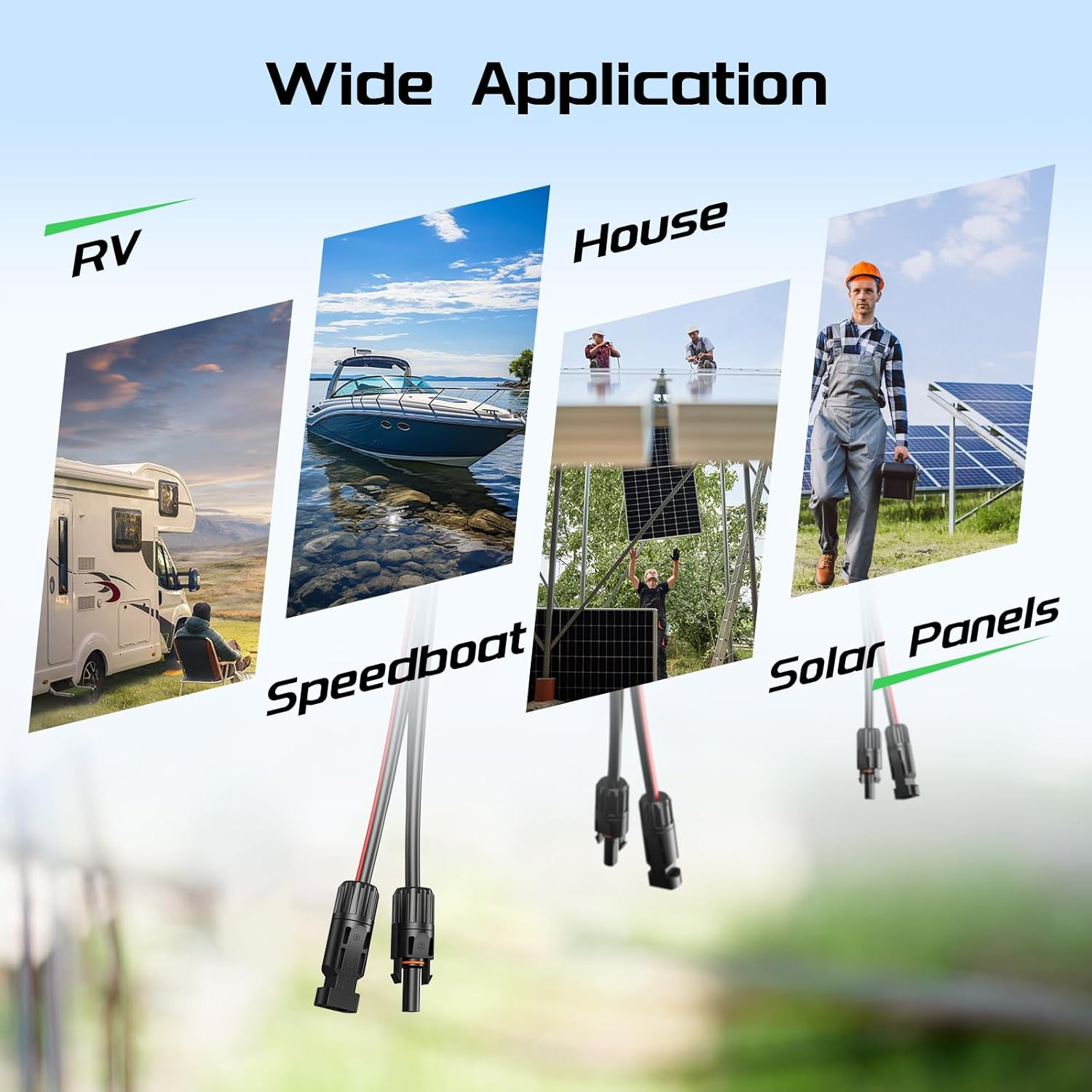 10AWG Solar Panel Extension Cable 20 Feet 6Mm² with Female & Male Connectors, 1