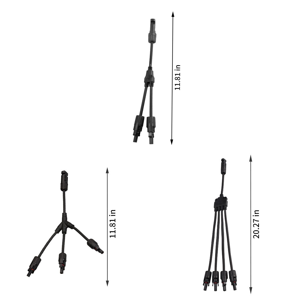 GEYA PV Wire Solar Panel Y Branch Solar Panel Extension Cable Connectors 10AWG