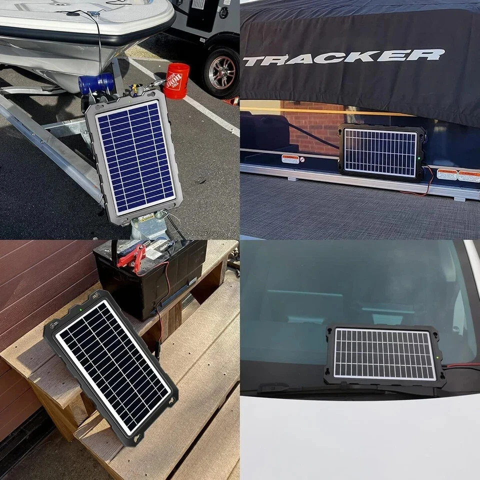 12 Volt Battery Charger Solar Powered Panel for Car Dump Trailer Boat Marine 12v