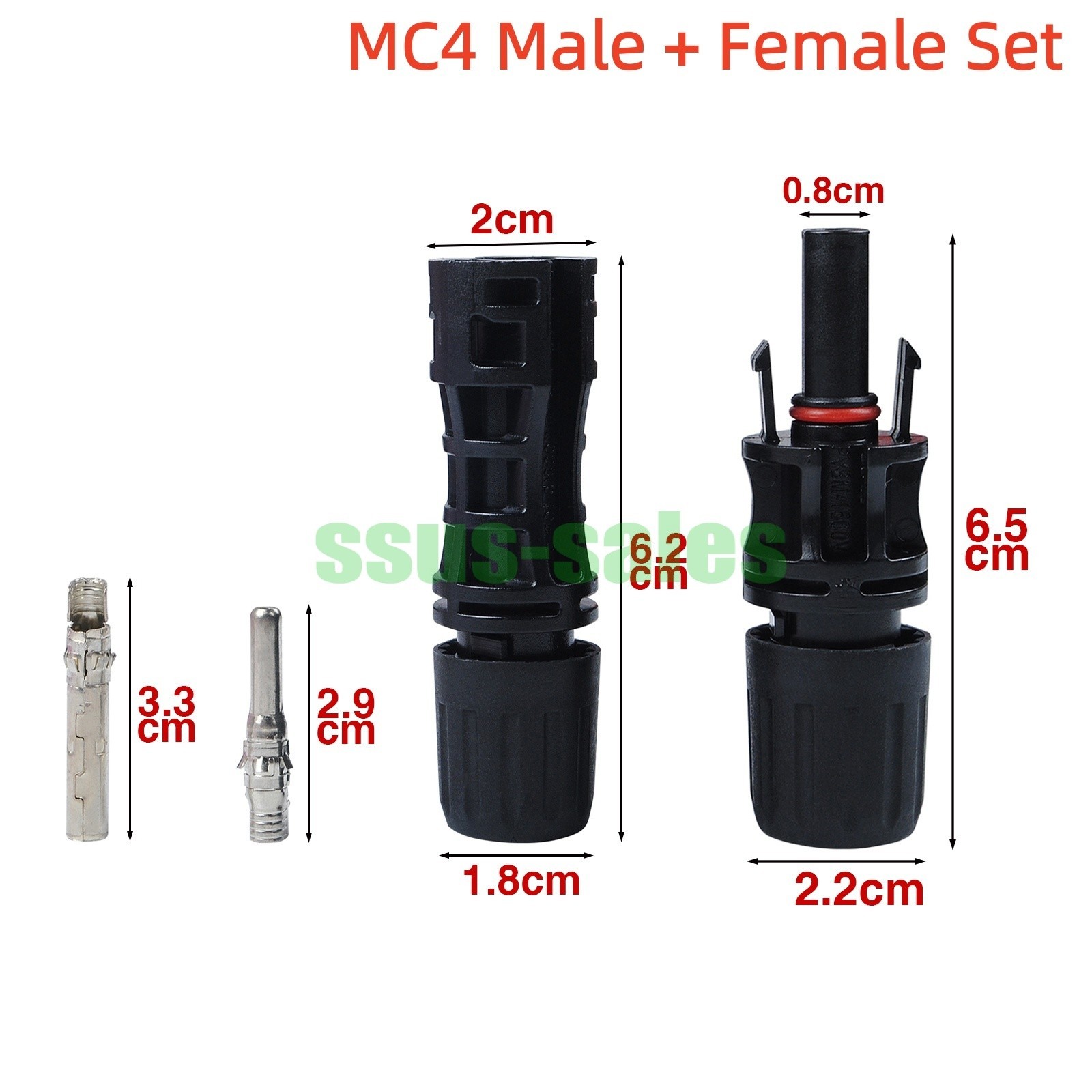X4 MC4 Solar Connectors 1500V 30A Male Female Plug Socket PV Panel Cable