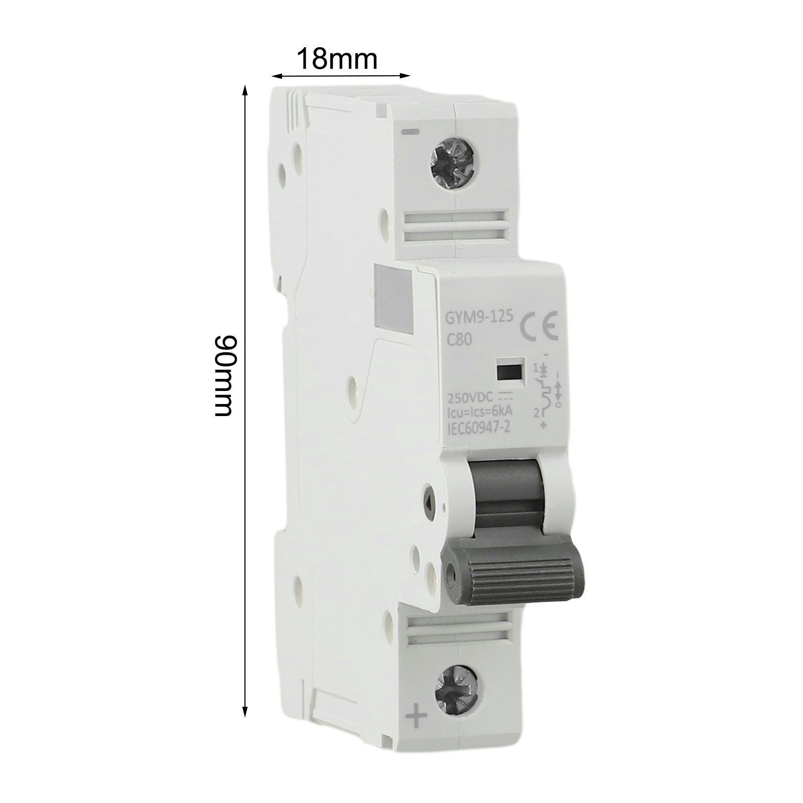 Flame Retardant ABS 1P DC Circuit Breaker with Short Circuit Protection
