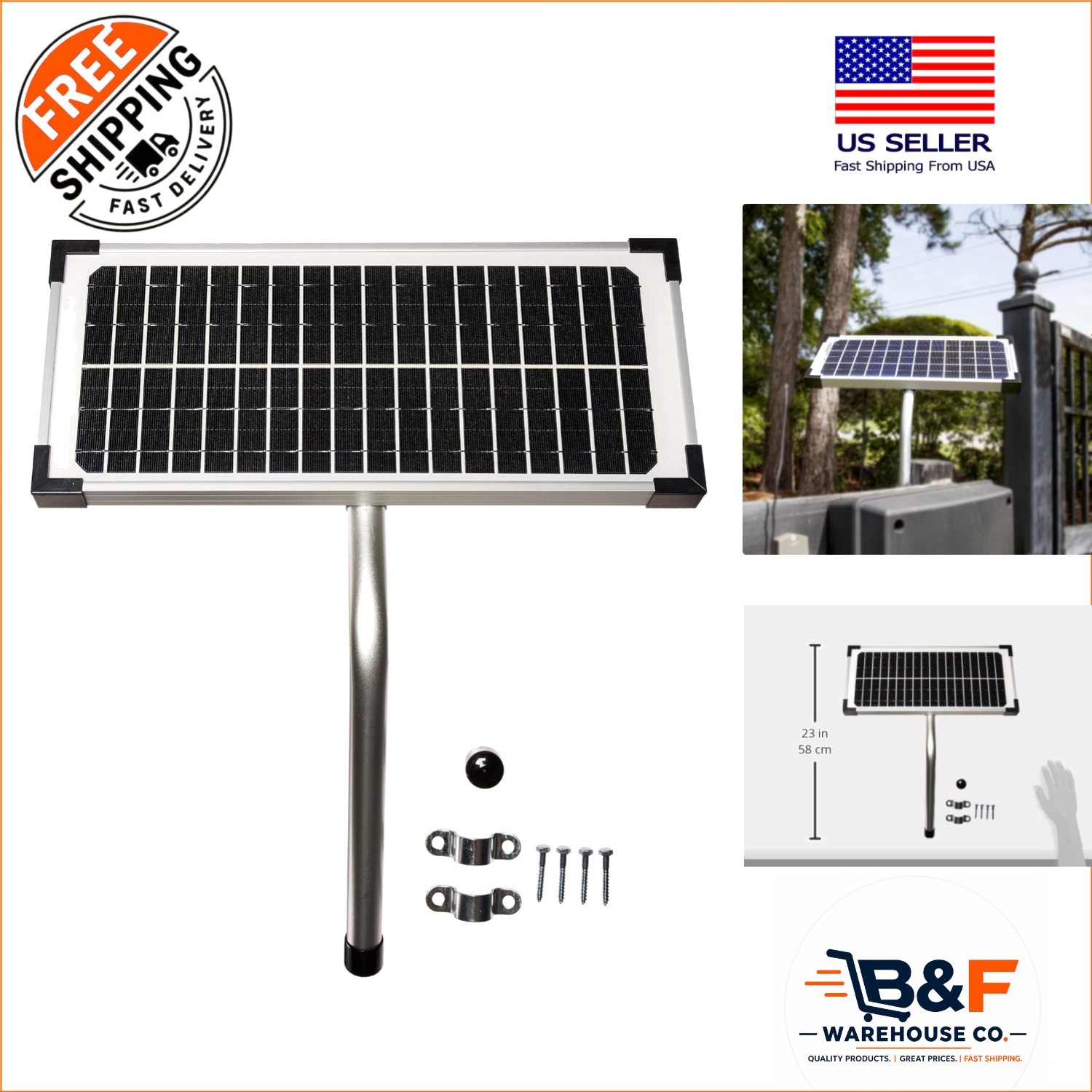 10 Watt Solar Panel Kit for Automatic Gate Openers – Eco-Friendly Solution