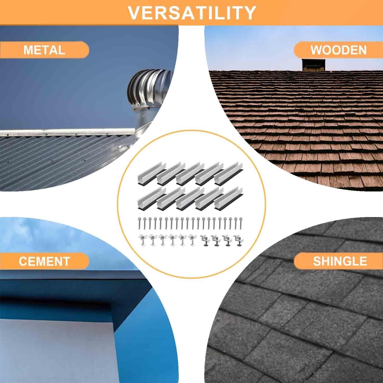 Complete Solar Panel Mounting Kit: 4-Piece Roof Set for Efficiency & Durability