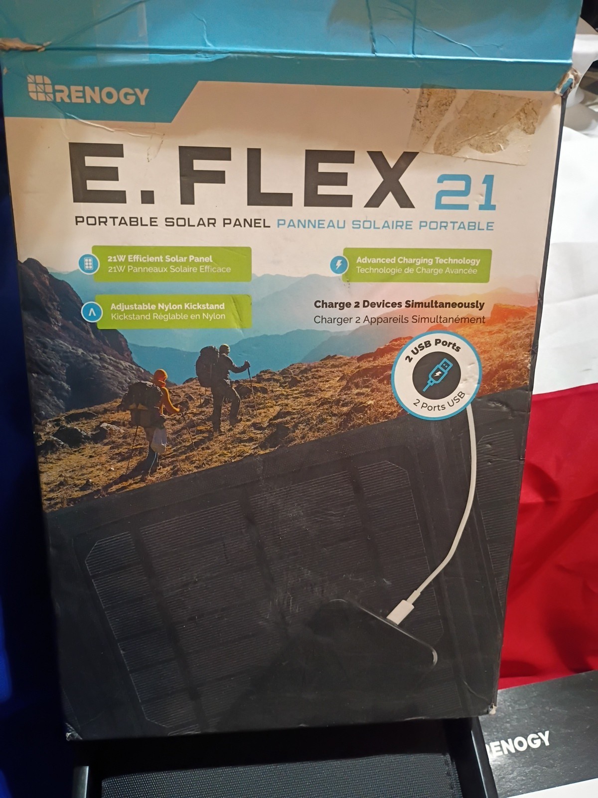 Renogy E.FLEX 21 Portable Solar Panel (R21EF-US) NEW Open Box Never Used